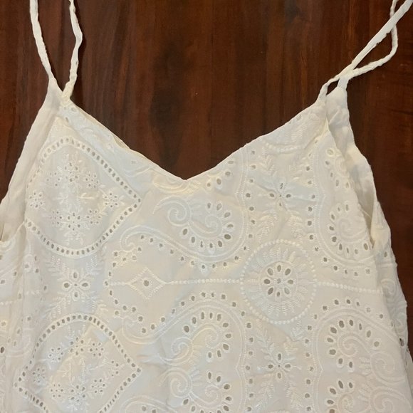 NWT white Ruffle Eyelet Maxi Dress medium/small encantadore for anthropologie - Picture 5 of 6